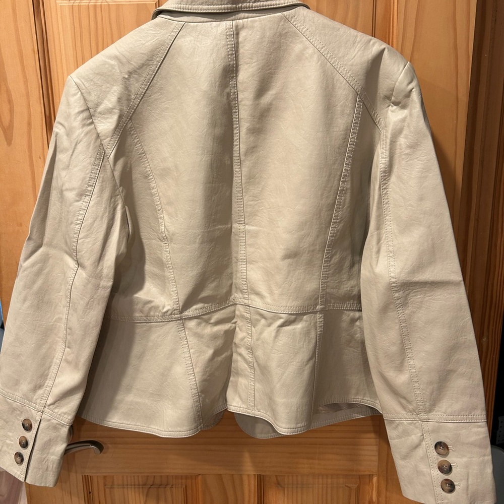 Women’s Light Beige Faux Leather Jacket